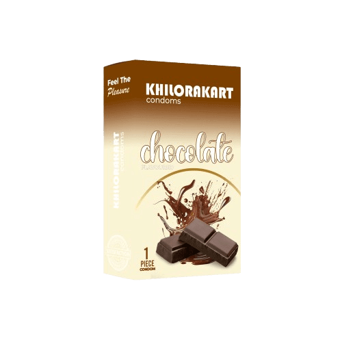 Khilorakart JUMBO Chocolate Condom packaging on a transparent background