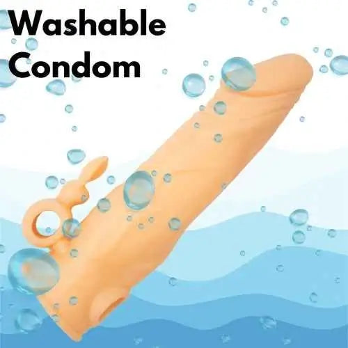 Vibrator Penis Woshable Condom
