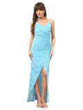 SkyBlue BodyconCasual Maxi Full Length Dress Velvet Maternity Wear