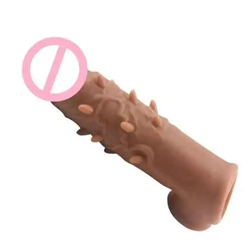 Jumbo Dotted Washable Silicone Condom 6 Inch – side view