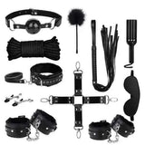 11 pc Black Leather Best BDSM Sex Kit for couples