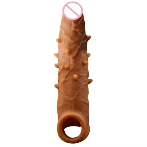 Jumbo Dotted Washable Silicone Condom 6 Inch – close-up