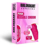 Pink Reusable Ribbed Condoms