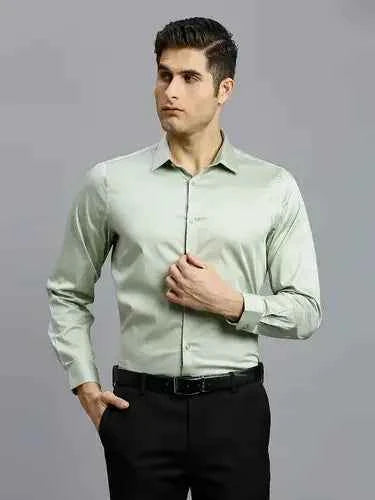 Men's Everday Regular Fit Solid Shirt Cotton Rich Pocketing