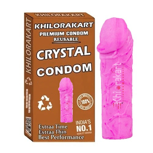 Silicone Extra Ribbed Pink Reusable Condom