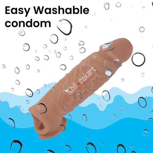 jumbo 9inch Soft Washable Silicone Extender Sleeve Condoms