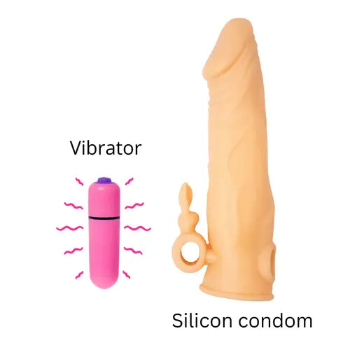 Vibrating Delayed Ejaculation Reusable Condoms Dildo Vibrator Penis