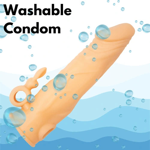 Delayed Ejaculation Reusable Condoms Vibrator Penis Sex Toys for Men