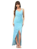 Casual Maxi Full Length Dress SkyBlue Bodycon Velvet Maternity Wear