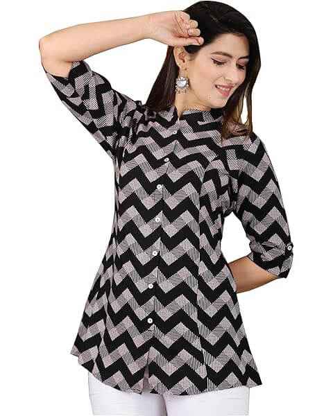 Women's Floral Printed Cotton Regular Fit Top