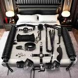 11 pc Black Leather BDSM Kit for couples