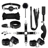 11 pc Black Leather BDSM Kit for couples