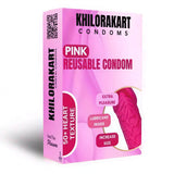 Pink Reusable Ribbed Condoms Soft, Textured & Fun