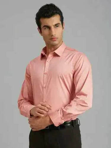 Men's Everday Regular Fit Solid Shirt Cotton Rich Pocketing