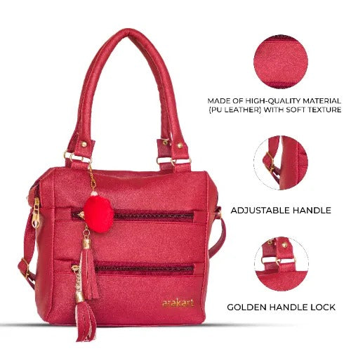 maroon woman Archive Soulder Handbag