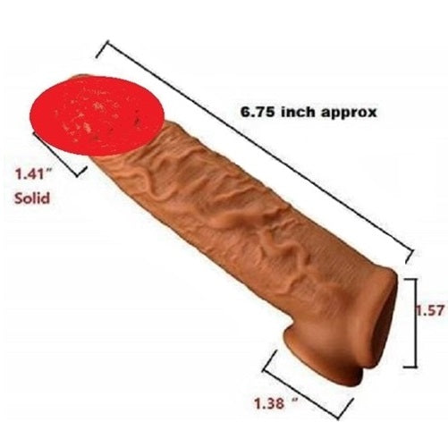 Brown Color Silicon Made Reuseable Penis Cover With Real Toy For Men JC