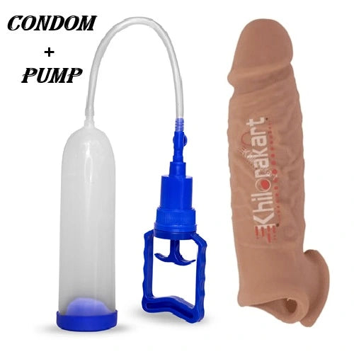 Reusable Condom Extension Enlarger Pump Combo PJC